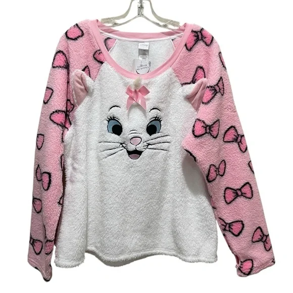 Disney The Aristocats Marie Plush Sleep Set Junior White Pink Size XL NWT - Picture 4 of 12